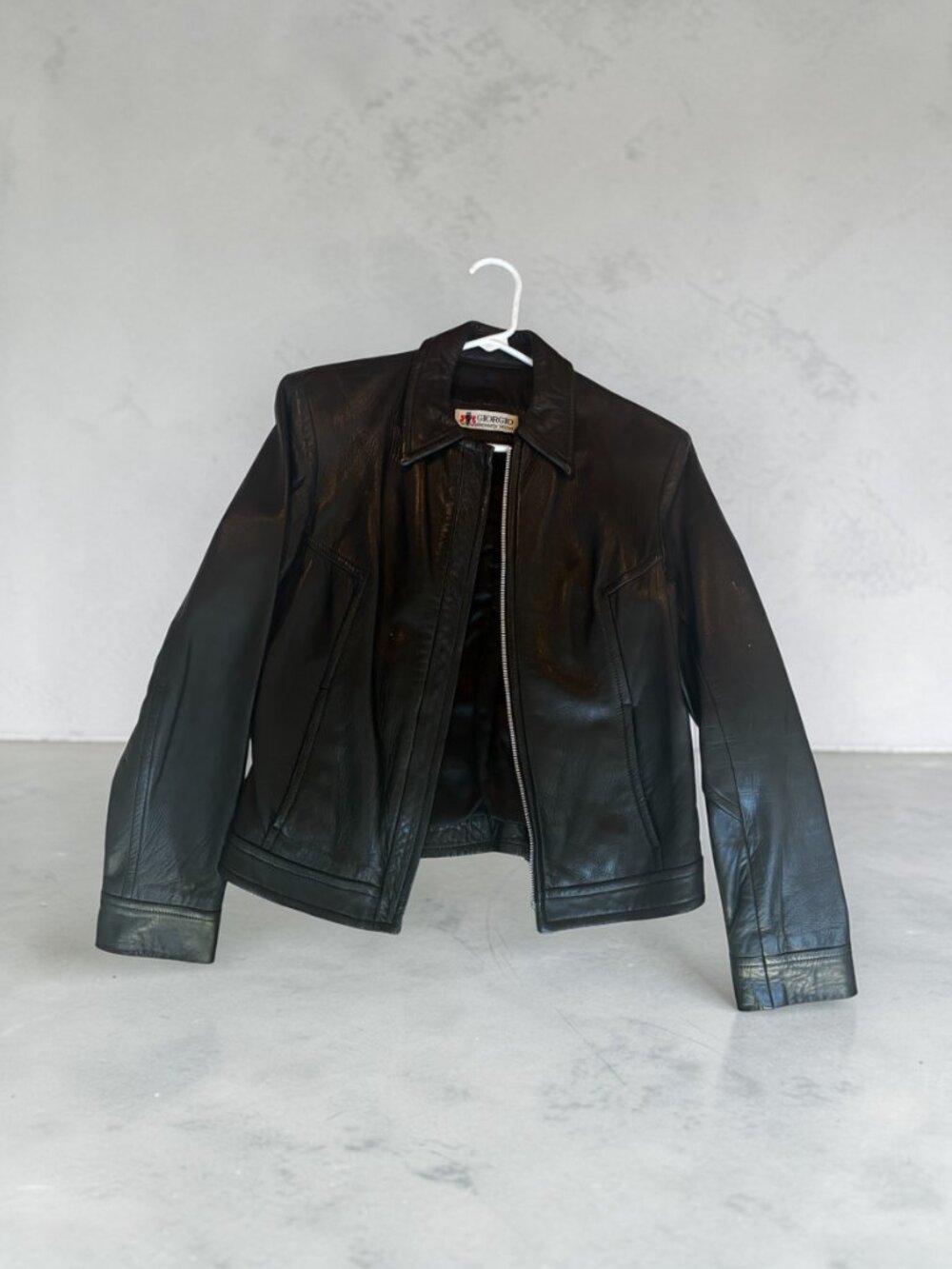 Vintage Giorgio Beverly Hills Black Leather Jacket (Lambskin)